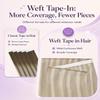 LaaVoo 18 in Tape-In Weft Extensions, Blonde Remy Human Hair, Straight, #P18/613, 4 Pieces, 90 g view 2