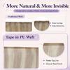 LaaVoo 18 in Tape-In Weft Extensions, Blonde Remy Human Hair, Straight, #P18/613, 4 Pieces, 90 g view 3