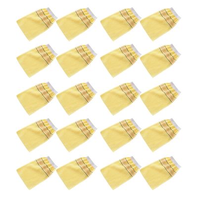 20-Piece One-Sided Exfoliating Bath Cloths, Coarse Yellow Polyester
