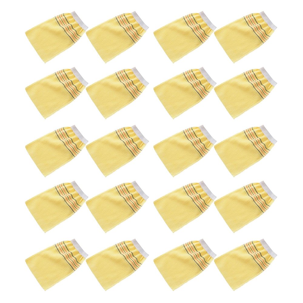 20-Piece One-Sided Exfoliating Bath Cloths, Coarse Yellow Polyester
