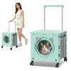 PETCUTE Large Cat Carrier with Wheels, Foldable Breathable Rolling Carrier for Large Cats and Dogs, Mint Green view 1