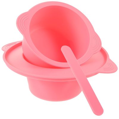 Adorainbow 400 ml Nonstick Silicone Mask Mixing Bowl, Foldable Wax Melting Container, Pink