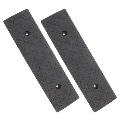 COOPHYA 2-Piece PE Threshold Ramps with Soft Surface, Portable Ramps for Wheelchairs and Bicycles, Black