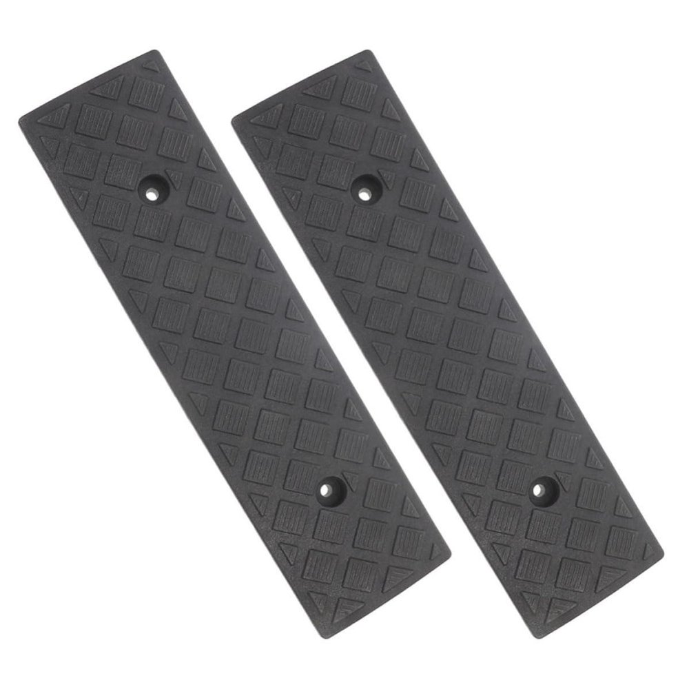 COOPHYA 2-Piece PE Threshold Ramps with Soft Surface, Portable Ramps for Wheelchairs and Bicycles, Black