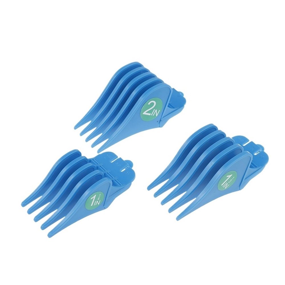 3-Piece Trimmer Guide Comb Set, 32/38/51 mm, Blue