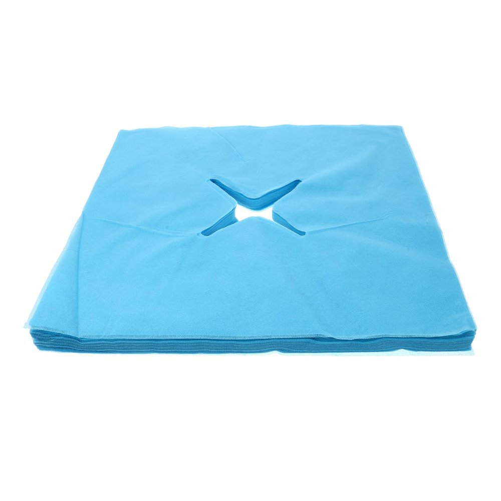 Disposable Facial Massage Pads with X-Shaped Hole, Blue, 100 Count