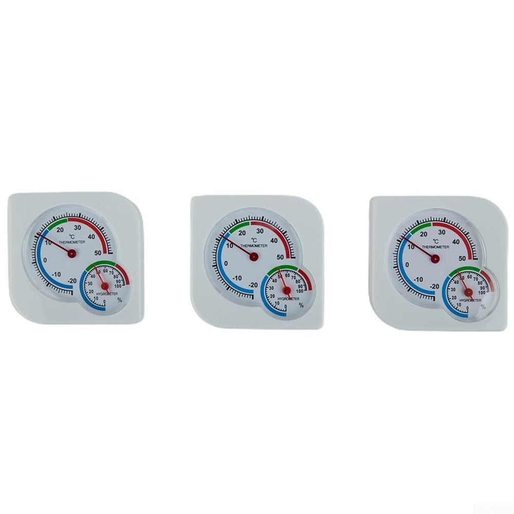 3-Piece Analog Thermometer and Hygrometer Set