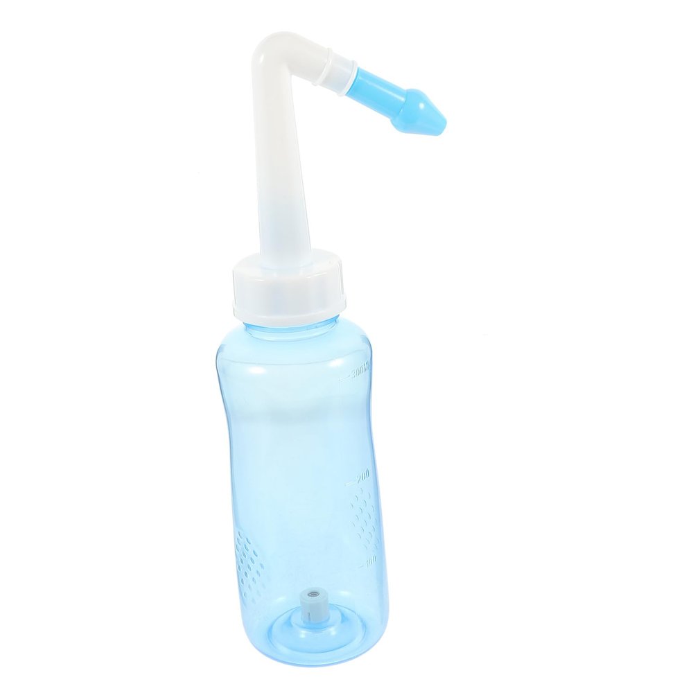 BAZEITFLOW 300 ml Plastic Nasal Rinse Bottle with Nasal Rinse Cleaner for Adults and Children, Practical Nasal Irrigator for Daily Nasal Cavity Cleaning, Random Color