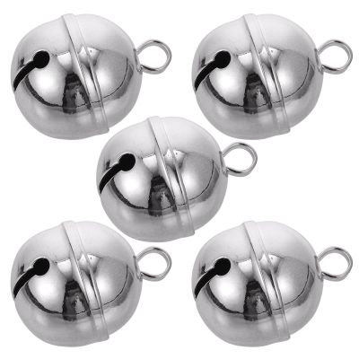 Angoily 5-Piece Vintage Copper Pet Bells with Silver Tone for Parties and Decoration
