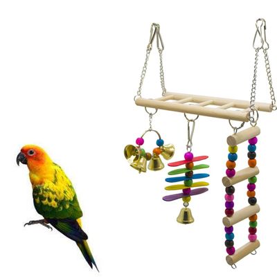 Bird Toy Ladder Play Set for Parrots and Budgies