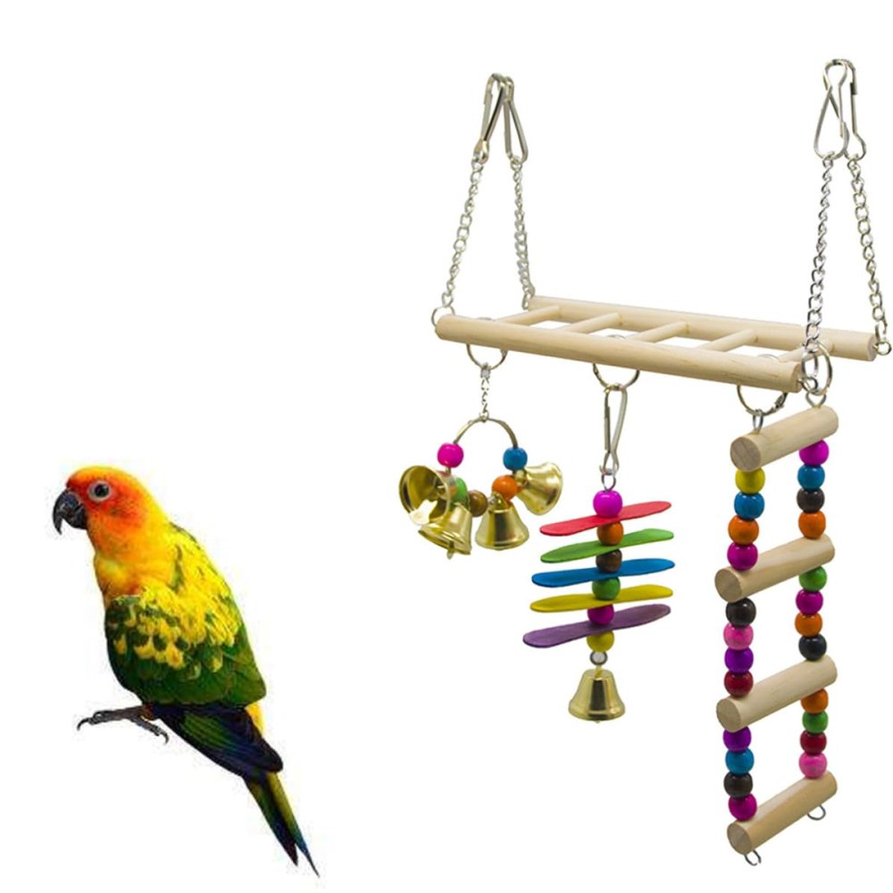 Bird Toy Ladder Play Set for Parrots and Budgies