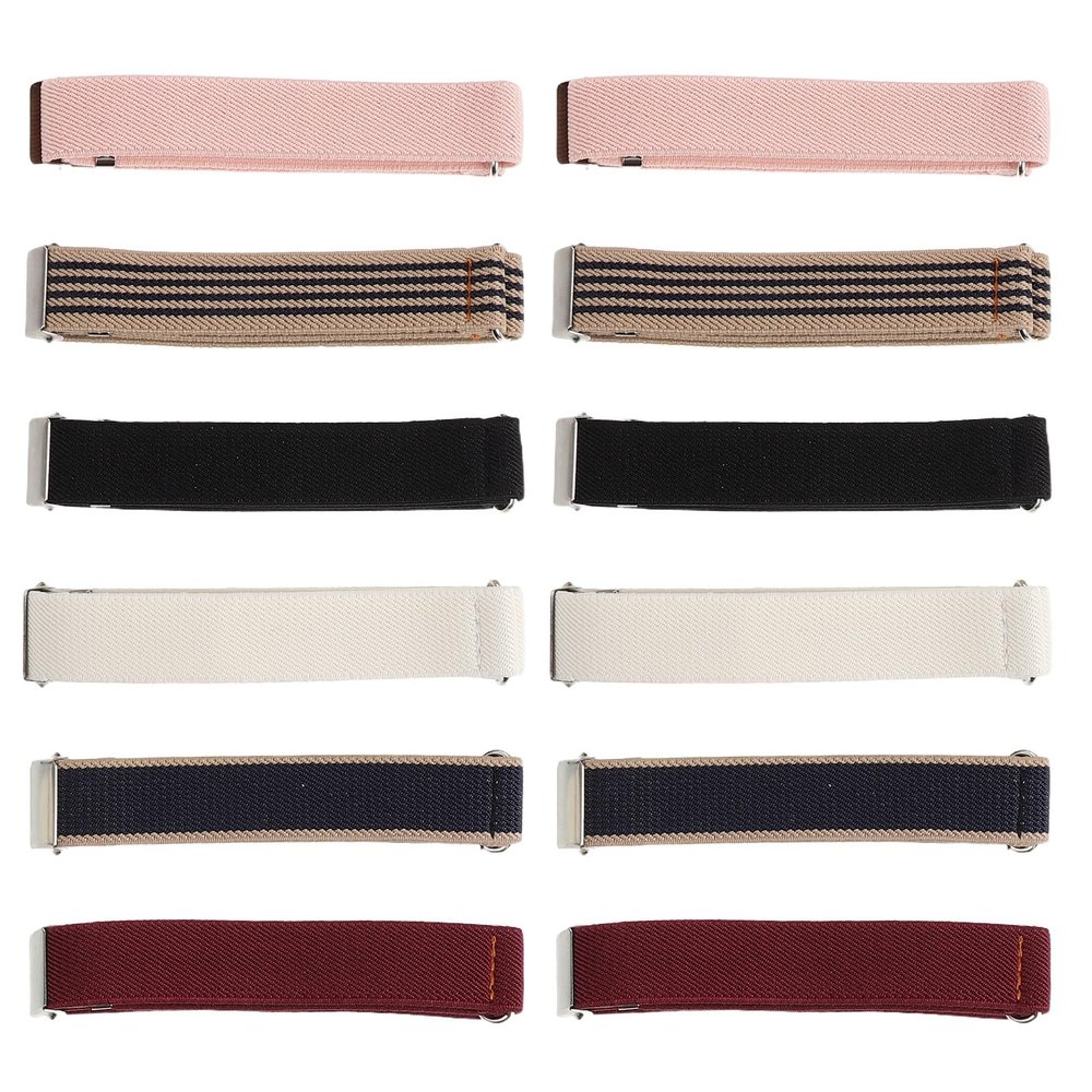 DRESSOOS 6 Pairs of Sleeve Garters for Women and Men, Stretchy Adjustable Elastic Armbands for Shirts and Long Sleeves, Non-Slip Armbands