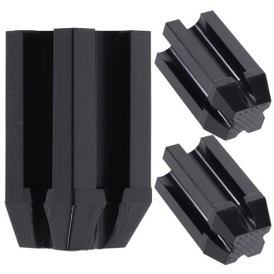 Abaodam Eyebrow Pencil Sharpeners, Black, 3-Piece Plastic Set with Four-Sided Tip