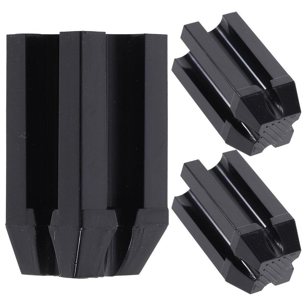 Abaodam Eyebrow Pencil Sharpeners, Black, 3-Piece Plastic Set with Four-Sided Tip
