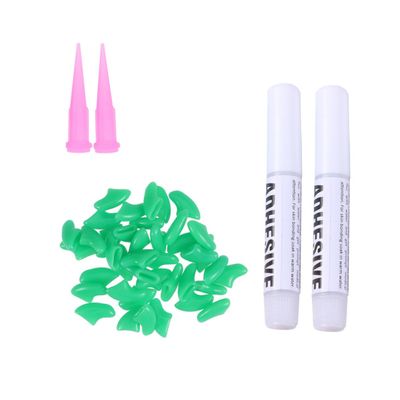 Alasum Silicone Cat Claw Caps, Green, 40 Pieces