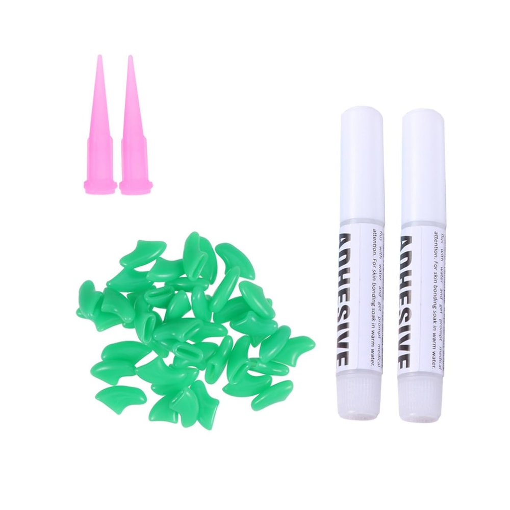 Alasum Silicone Cat Claw Caps, Green, 40 Pieces