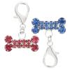 COOLHIYA 2-Pack Decorative Rhinestone Dog Bone Pendant view 1