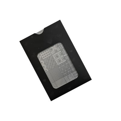 Stainless Steel Nail Art Stamping Plate with Grid, Stripe, and Houndstooth Patterns