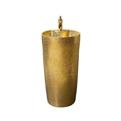 Luxury Ceramic Pedestal Sink with Faucet and Drain Set