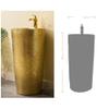 Luxury Ceramic Pedestal Sink with Faucet and Drain Set view 3