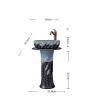 Freestanding Ceramic Bathroom Pedestal Sink with Faucet and Drain Assembly view 2
