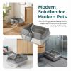 Abaodam Modern Stainless Steel Cat Litter Box with Non-Slip Base view 3