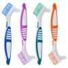 Tofficu Double-Headed Denture Cleaning Brushes, 4 Pieces, with Firm Multi-Layer Bristles and Ergonomic Handles view 1