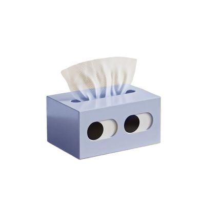 Blue Tissue Box with Eye Design, 1-Piece