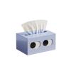 Blue Tissue Box with Eye Design, 1-Piece view 1
