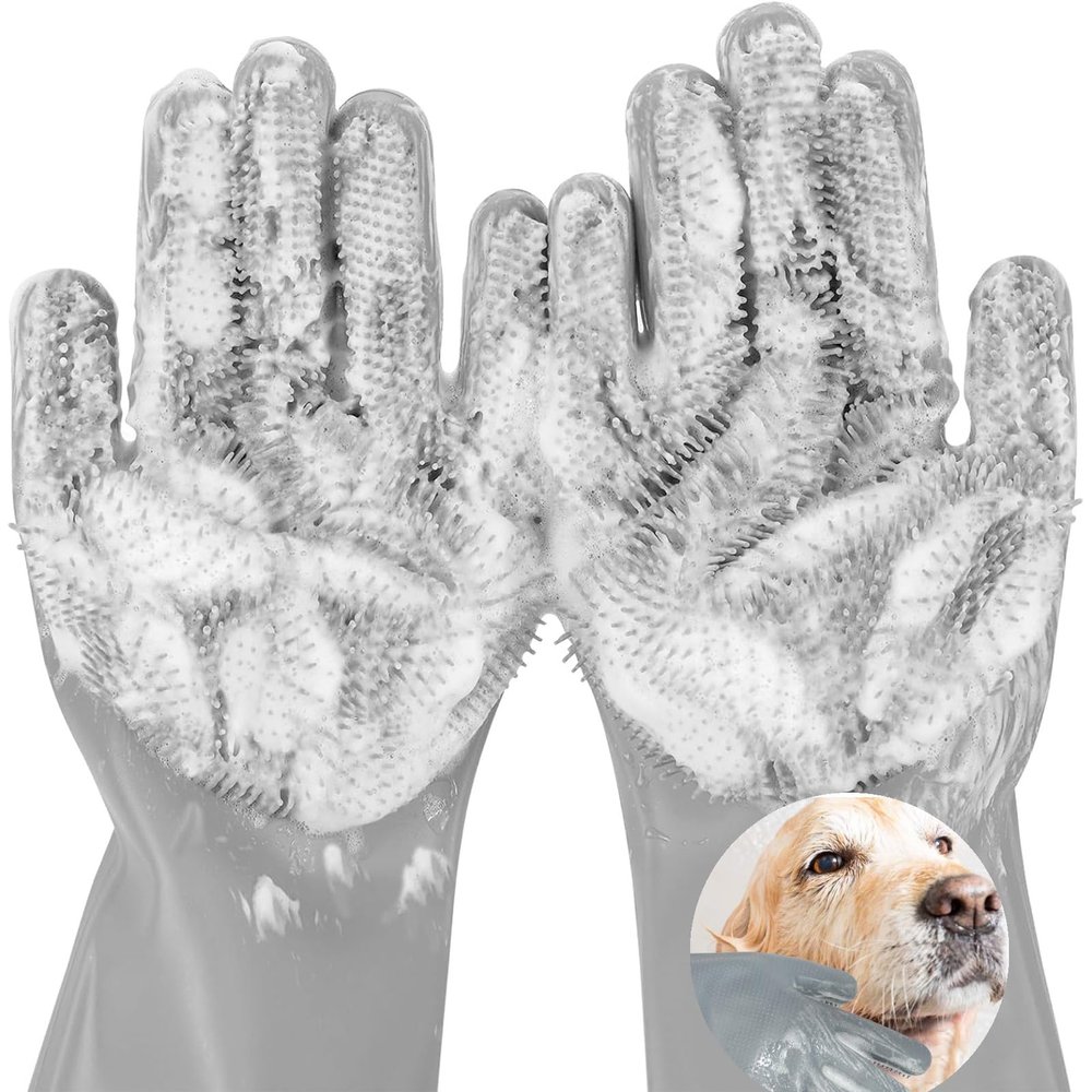Dog Washing Gloves for Shedding & Bathing