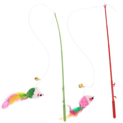 TOVINANNA 2-Pack Cat Wand with Plush Ball and Elastic String
