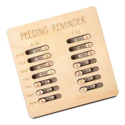 Tsophreniq Wooden Dog Feeding Reminder Board with Paw Prints