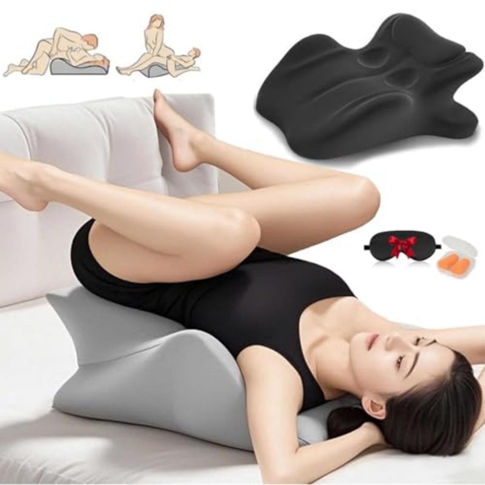 ICTWTWLLY 27° Couple Pillow for Intimacy & Comfort, Black