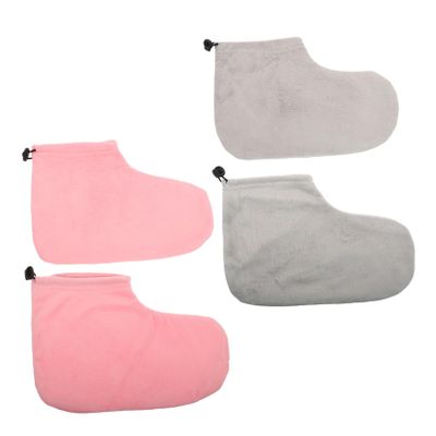 GALPADA 2 Pairs Cotton and Plush Wax Bath Foot Covers
