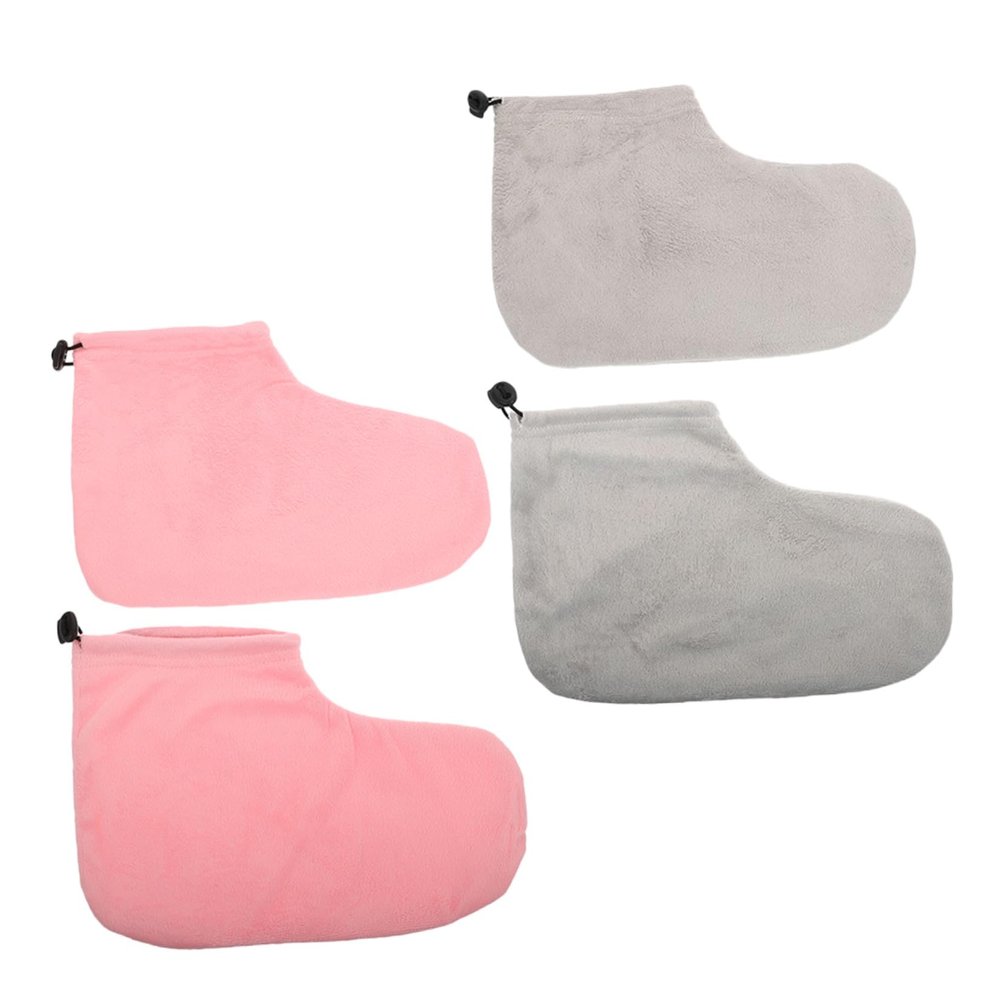 GALPADA 2 Pairs Cotton and Plush Wax Bath Foot Covers