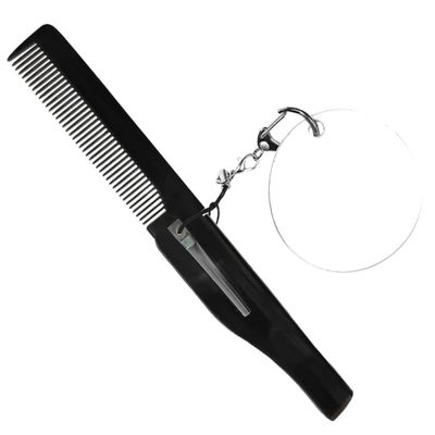 DOITOOL Folding Pocket Comb, Portable Fine-Tooth Acrylic Oval Folding Comb with Mirror for Men and On the Go