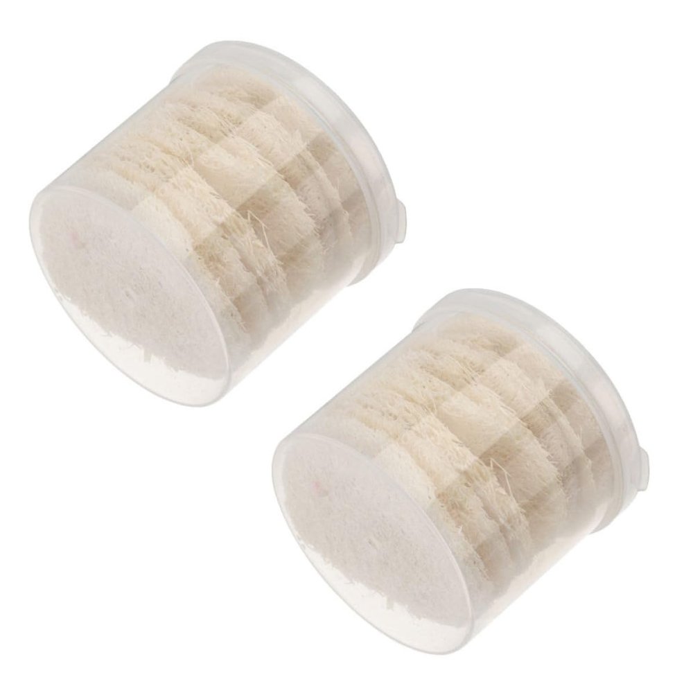 HEATSHAKING Natural Loofah Facial Cleansing Pads, 20 Round Sponges