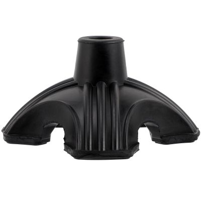 4-Prong Rubber Cane Tips for Walking Sticks, Black