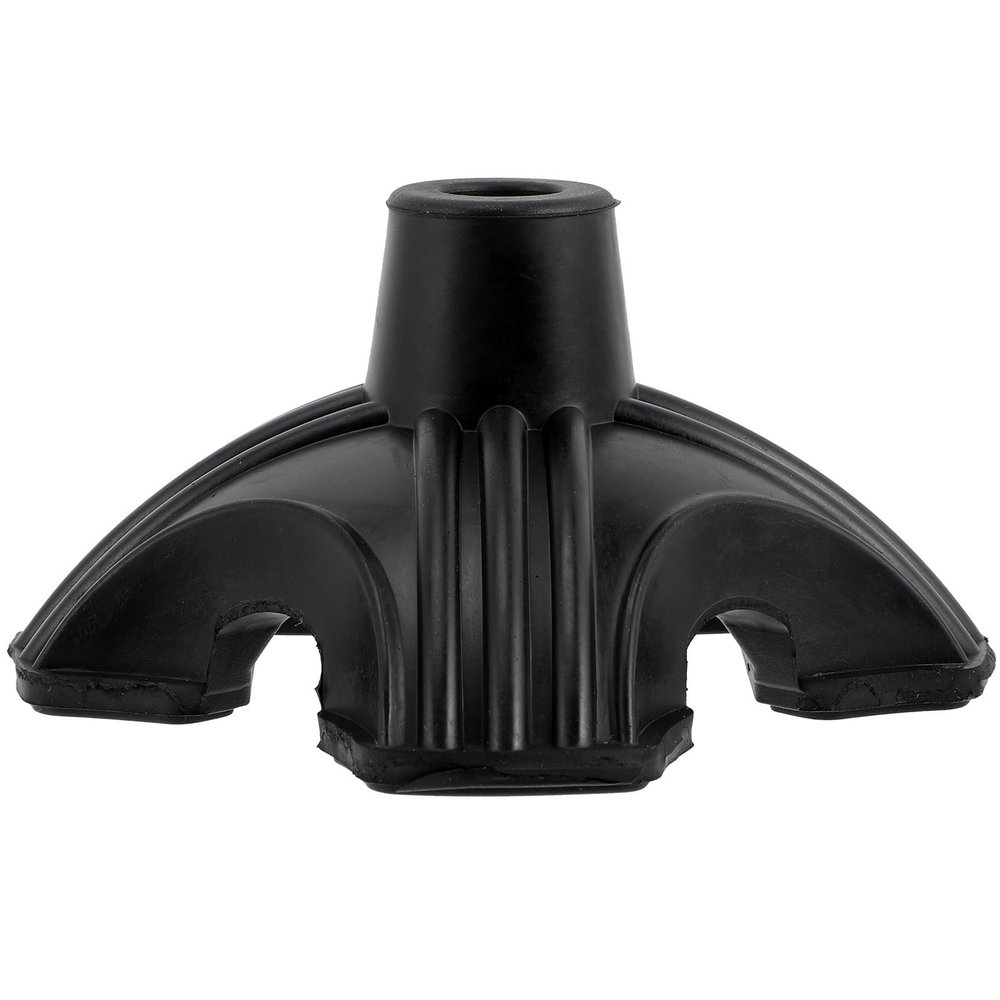 4-Prong Rubber Cane Tips for Walking Sticks, Black