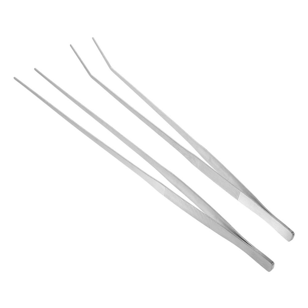 MOBUTOFU 2-Pack Long Stainless Steel Feeding Tongs for Aquariums and Reptiles