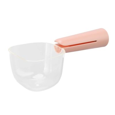 Pet Food Scoop for Cats and Dogs with Measurement Scale, Clip Handle, Pink