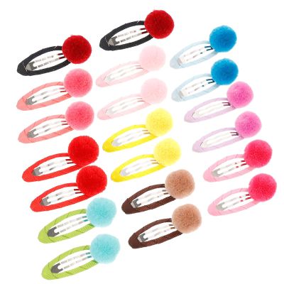 EPIGEIST 20-Piece Hair Clips with Small Fluffy Balls for Girls, Break-Resistant