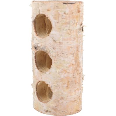 Abaodam Birch Wood Hamster Toy, Natural Hideaway Tunnel with Chew Tunnel and Sleeping Cave for Small Rodents