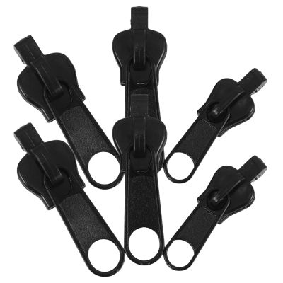 Removable Black Zipper Repair Set, 6 Pieces