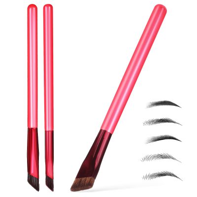 LABRIMP Eyebrow Brushes, 3-Piece Synthetic Fiber Set with Wooden Handles for Precise Shaping and Drawing