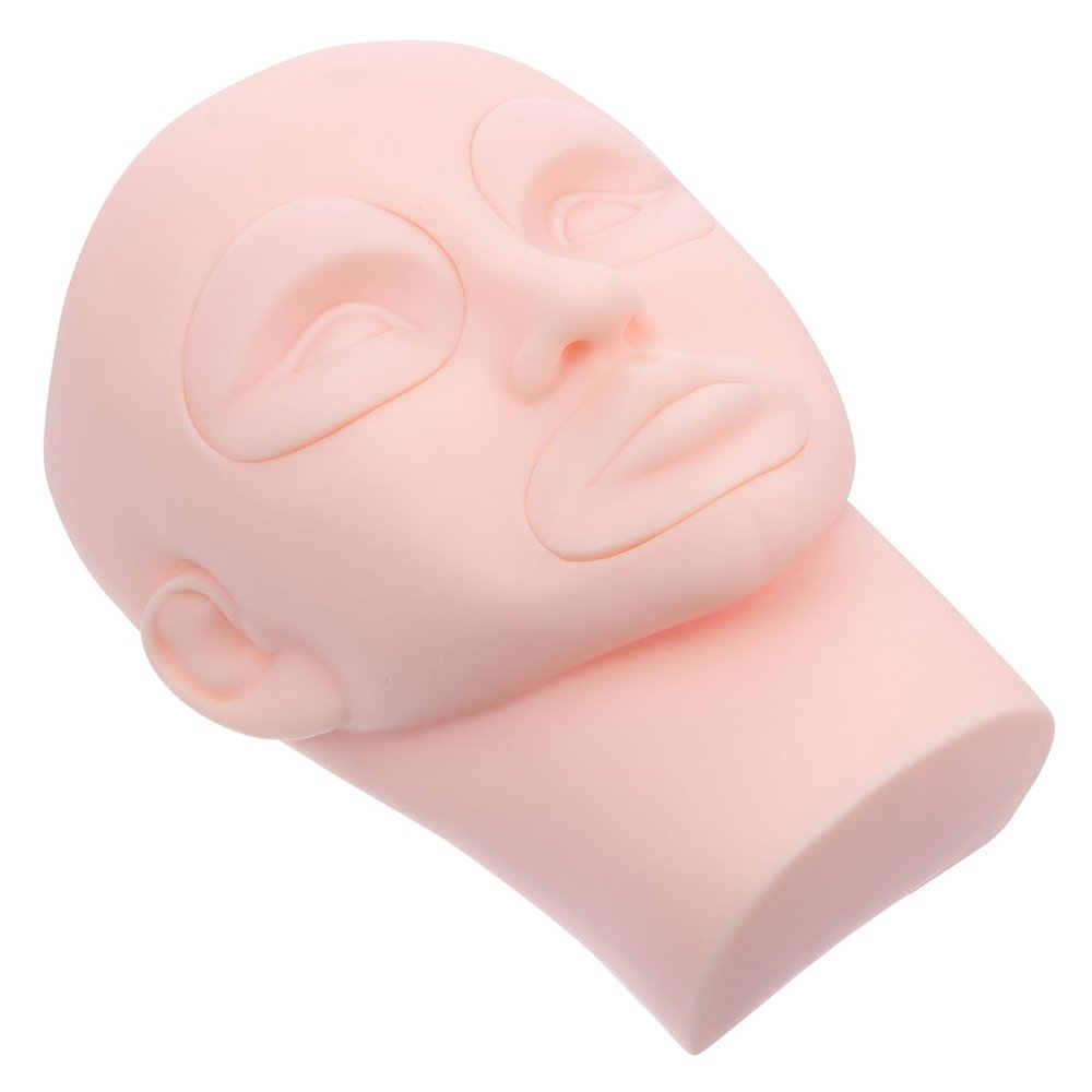 CALLARON Rubber Eyelash Extension Practice Head, Beige