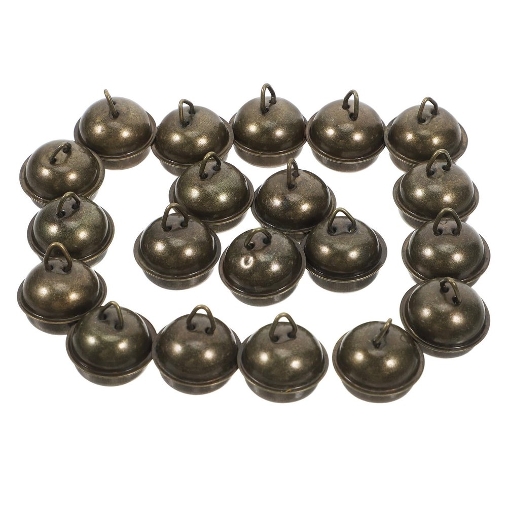 jojofuny 20 Pack Small Vintage Iron Bells for Dog Collars