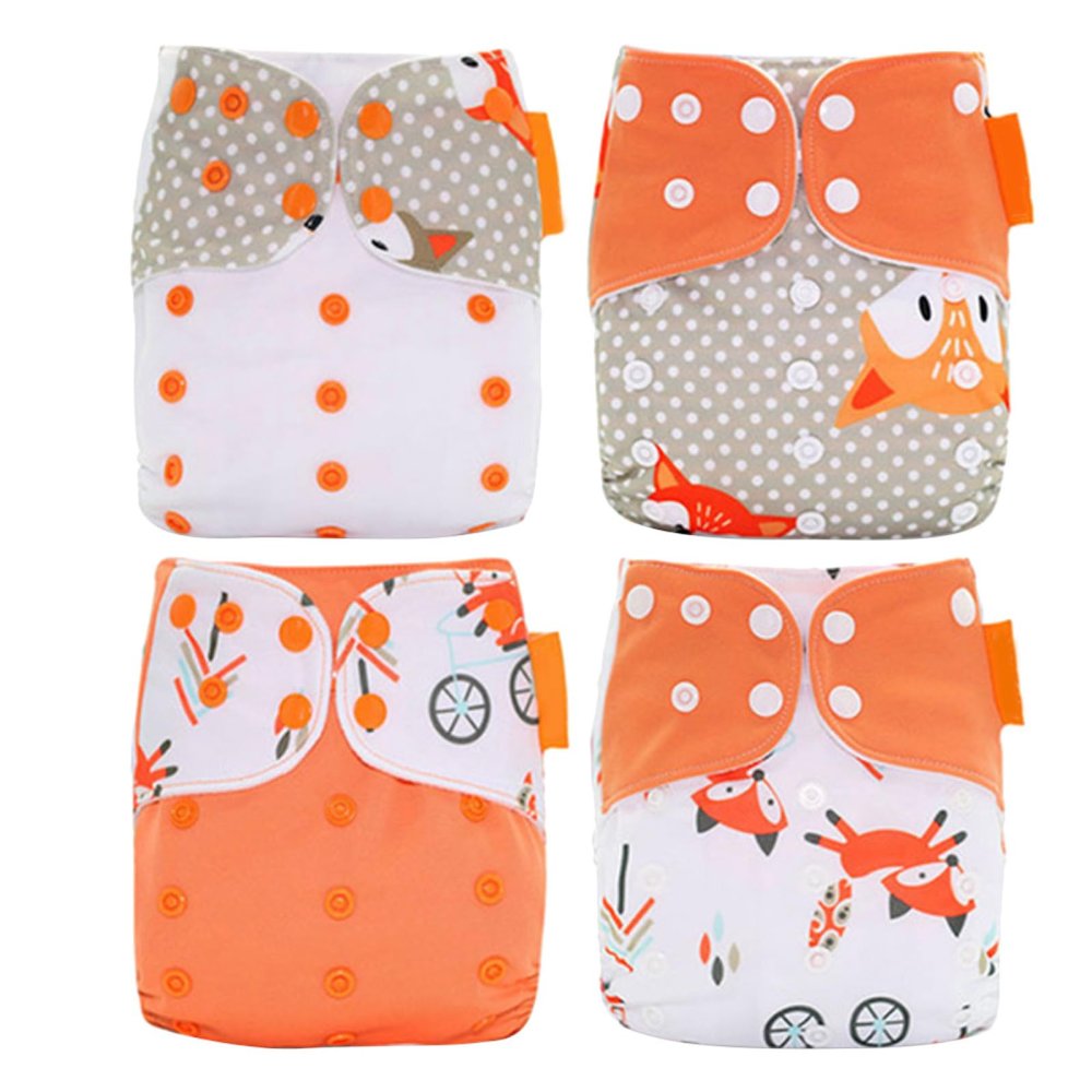 DECHOUS Washable Baby Diapers, Practical Polyester Training Pants, 4-Pack, for Newborns at Home and Everyday Use