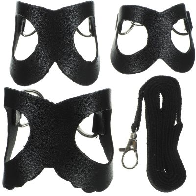 HOMSFOU Adjustable Black Pet Leash for Small Animals