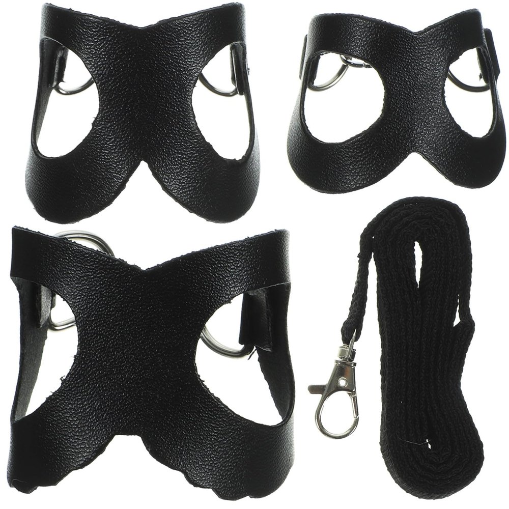 HOMSFOU Adjustable Black Pet Leash for Small Animals